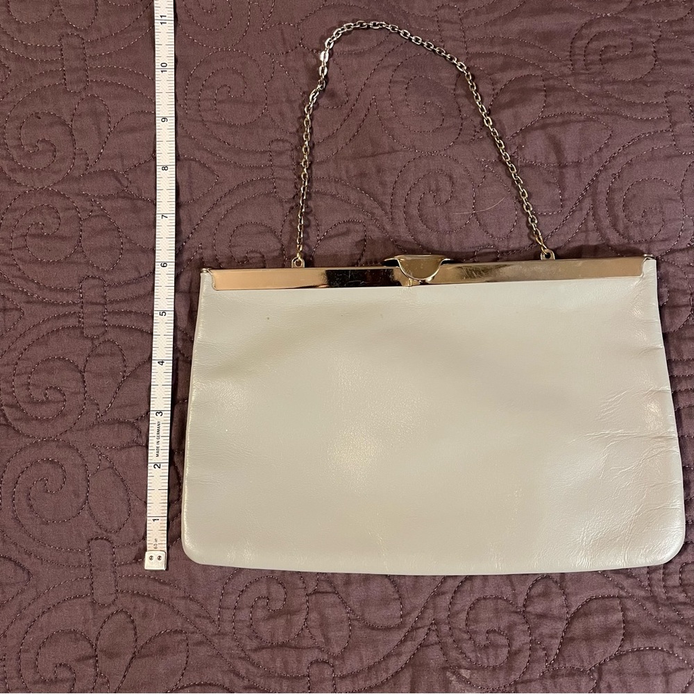 Grey Vintage Leather Clutch